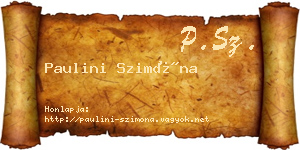 Paulini Szimóna névjegykártya